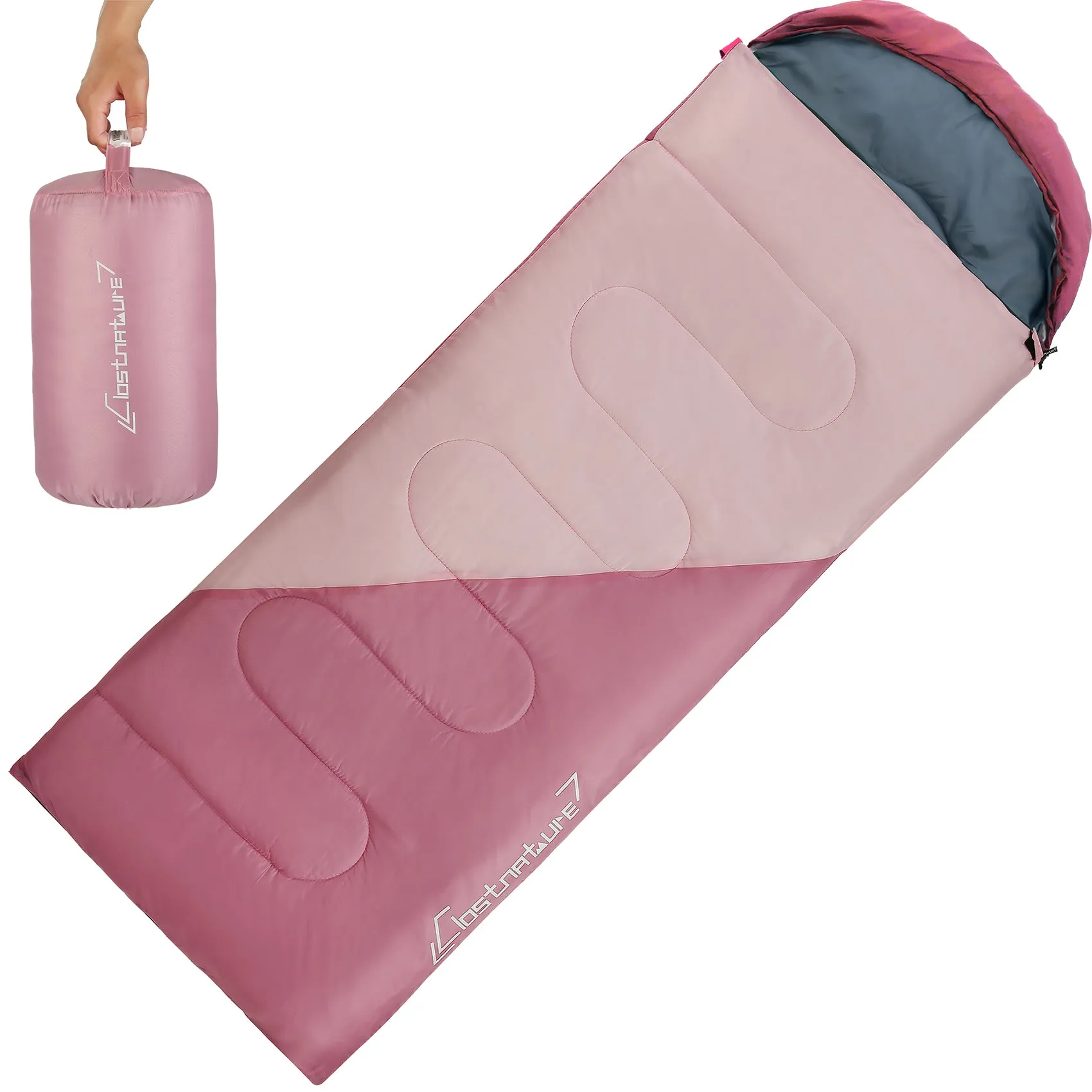 Clostnature Sleeping Bag for Adults and Kids - Lightweight Camping Sleeping Bag for Girls, Boys, Youths（Left zipper）