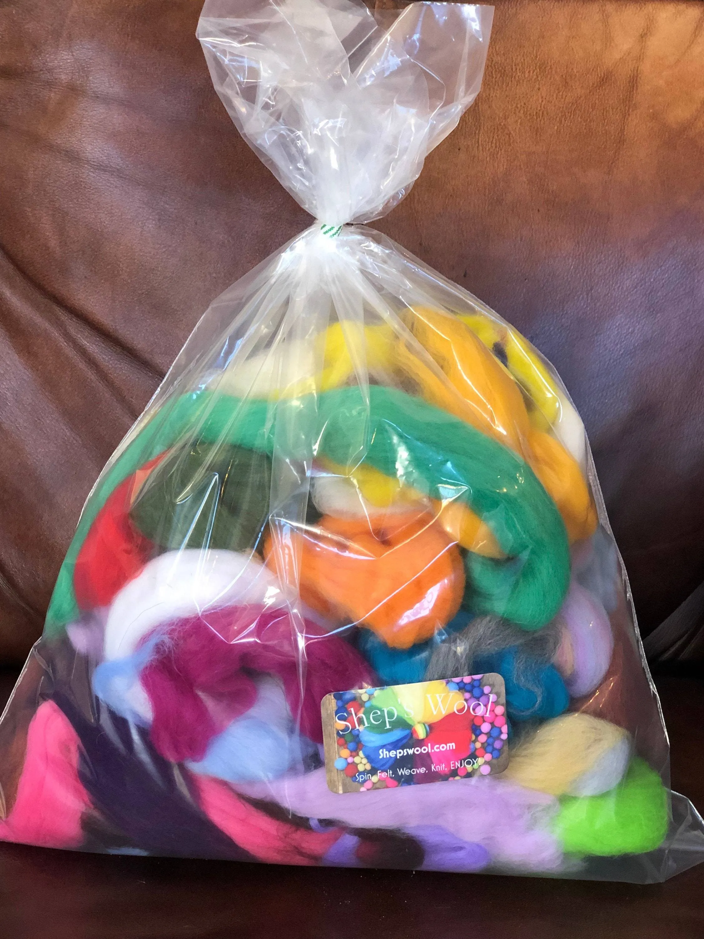 Colorful Wool Roving Mix Bag