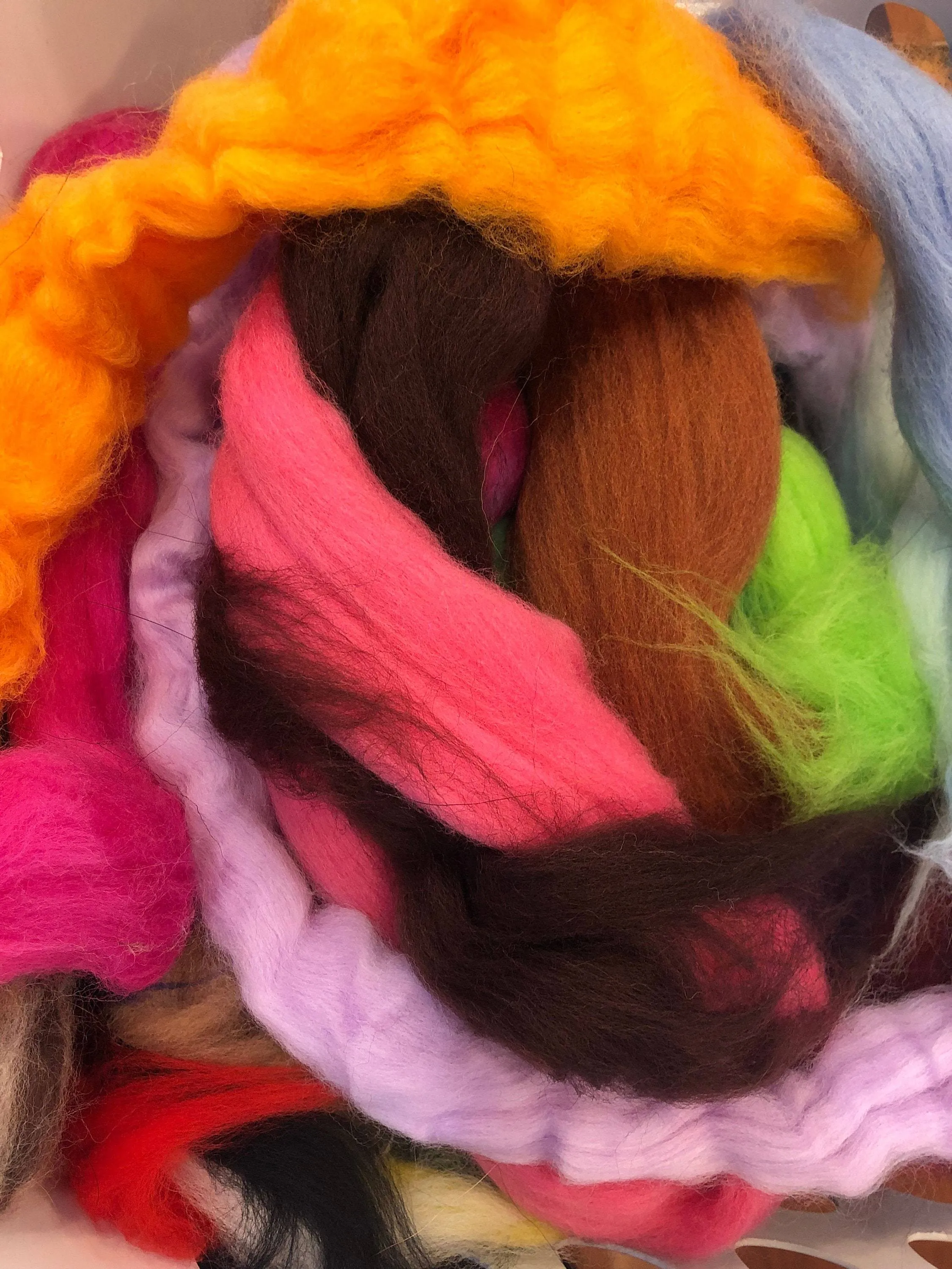 Colorful Wool Roving Mix Bag