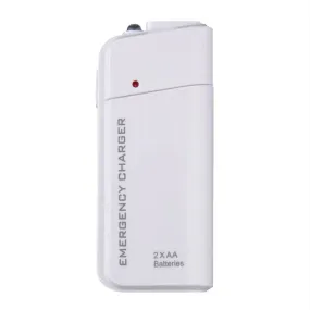 Compact USB AA Battery Power Bank - Emergency Charger for Smartphones and Devices in White