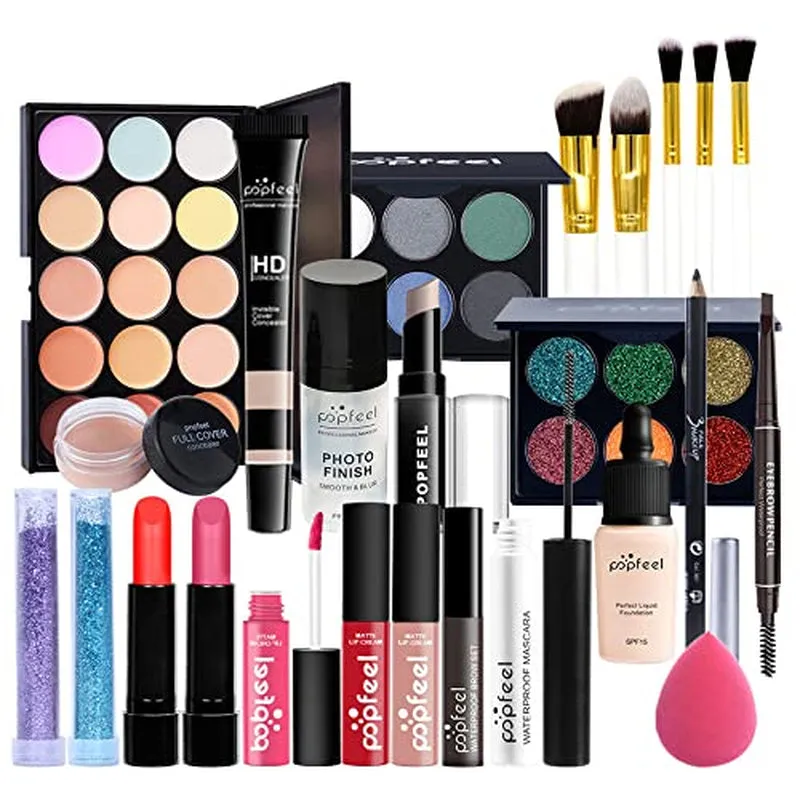 Complete Women's Makeup Collection Gift Set - Eyeshadow, Lipsticks, Blush, Concealer & More