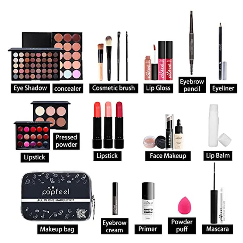 Complete Women's Makeup Collection Gift Set - Eyeshadow, Lipsticks, Blush, Concealer & More