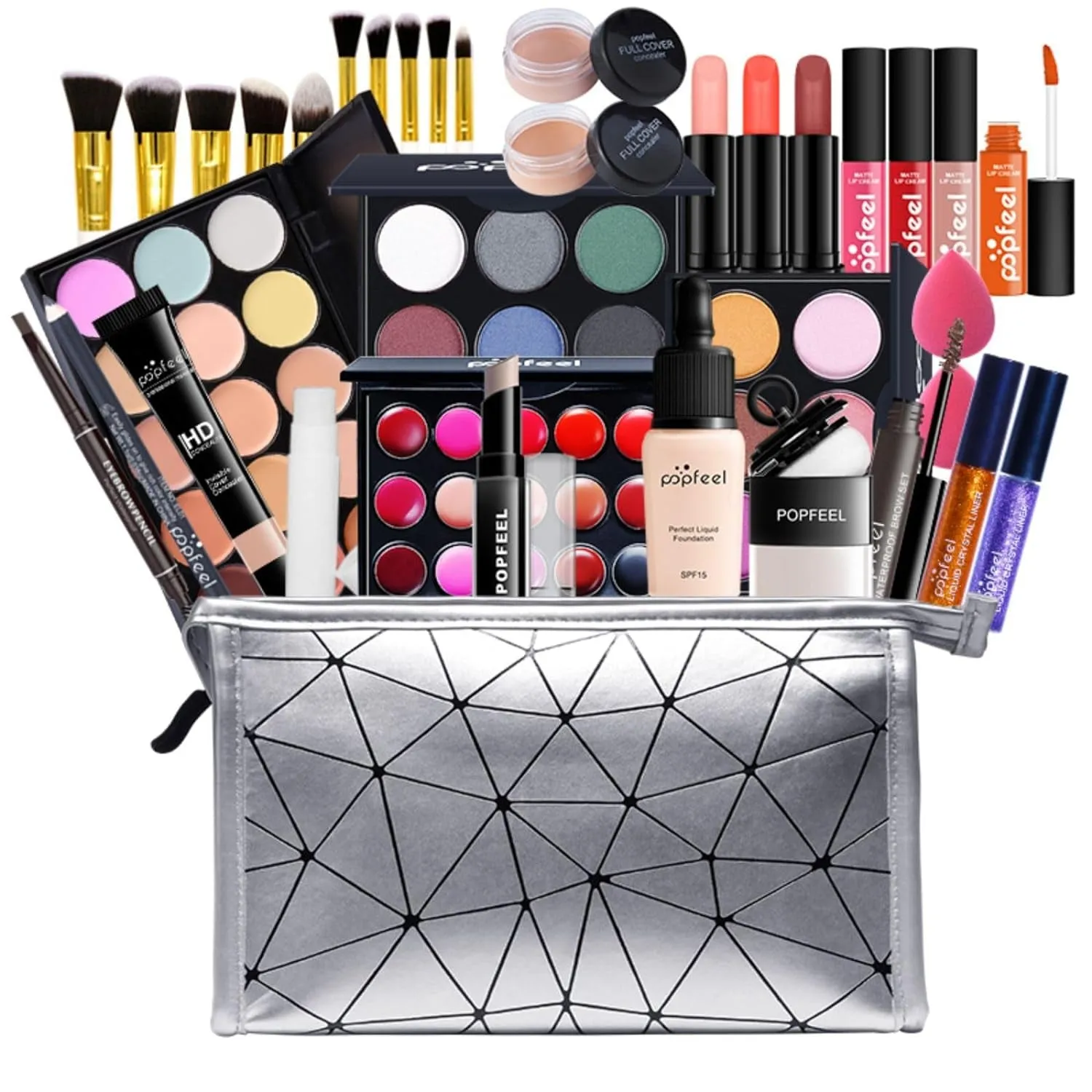 Complete Women's Makeup Collection Gift Set - Eyeshadow, Lipsticks, Blush, Concealer & More