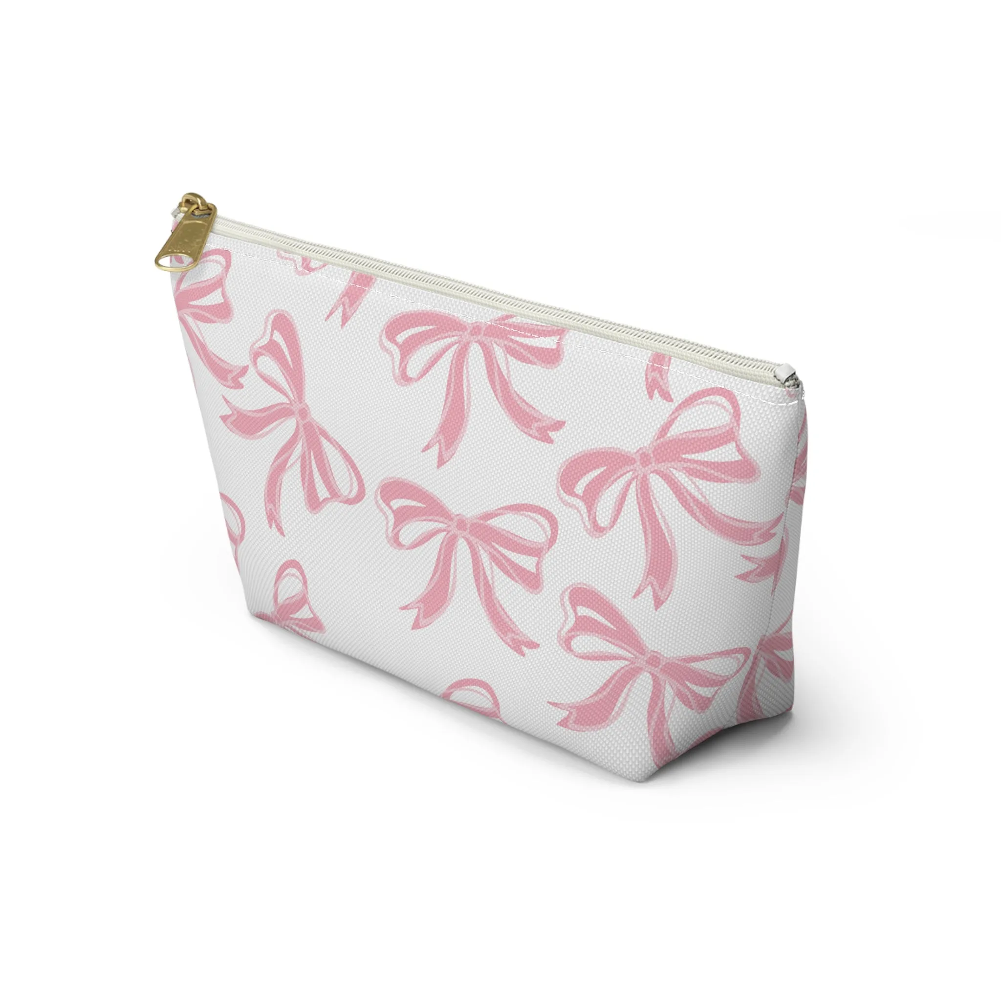 Coquette Pink Bow Monogram Makeup Bag, Coquette Makeup Bag, Coquette Accessories, Pink Accessories, Pink Coquette Makeup Bag