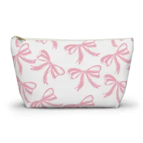 Coquette Pink Bow Monogram Makeup Bag, Coquette Makeup Bag, Coquette Accessories, Pink Accessories, Pink Coquette Makeup Bag