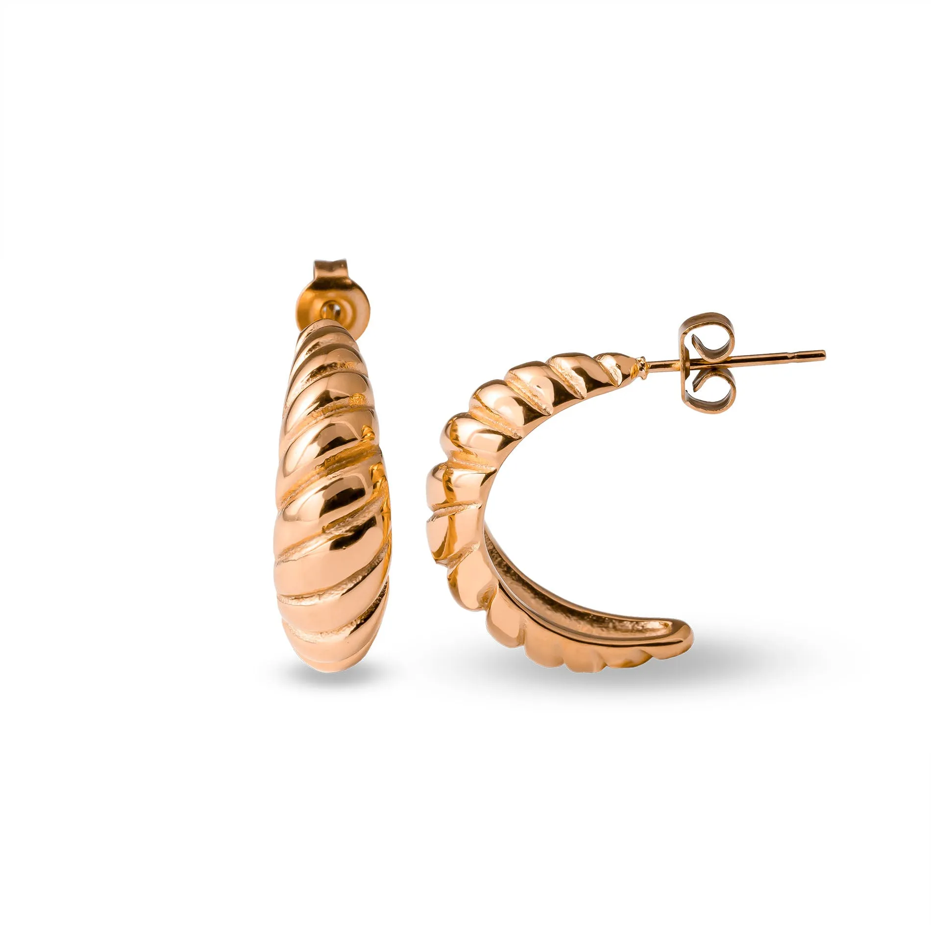 Croissant earring rosé gold