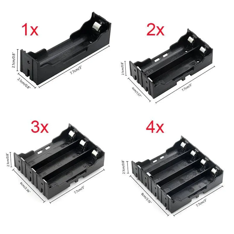 Customizable DIY ABS 18650 Battery Holder Cases – 1 to 4 Slot Power Bank Storage Solutions