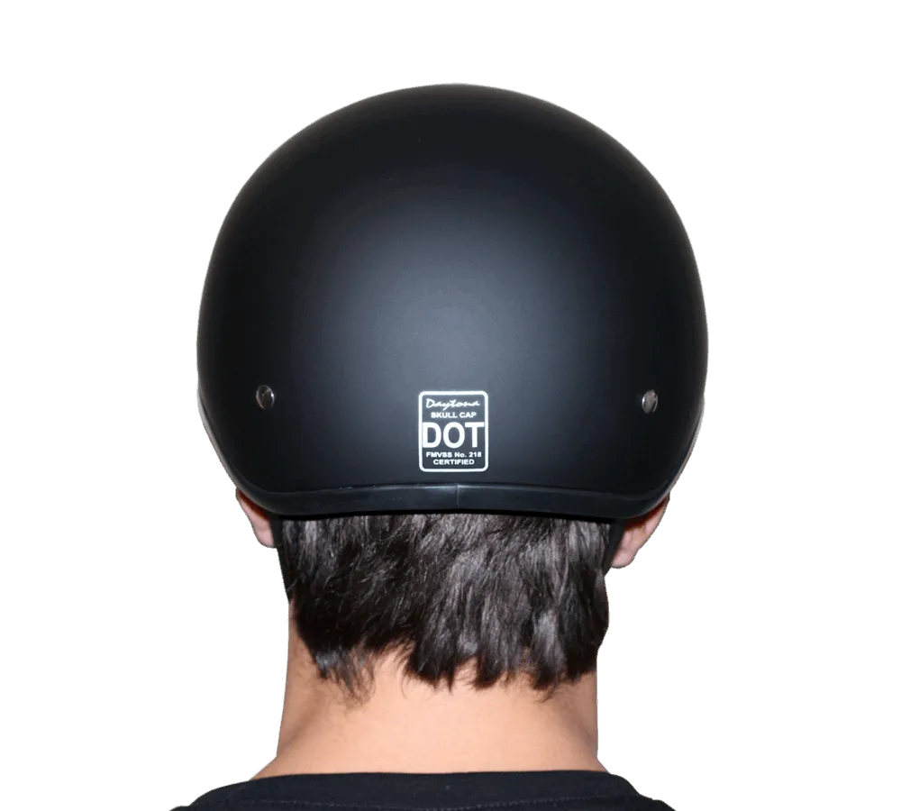 D1-ANS D.O.T. Daytona Skull Cap - No Visor - HI-Gloss Black