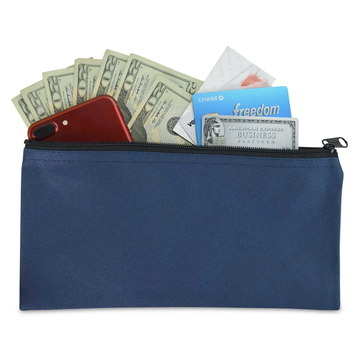 DALIX Zipper Bank Deposit Money Bags Cash Coin Pouch 6 Pack