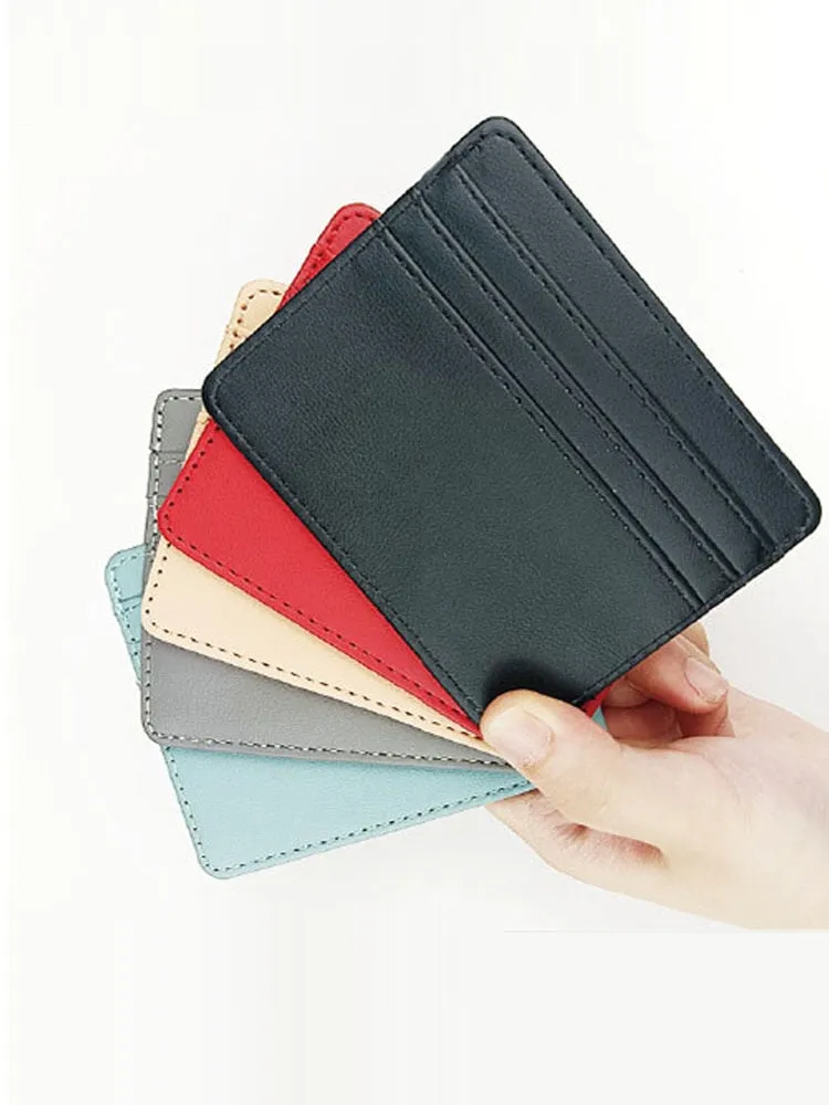 Darianrojas 1Pc Pu Leather ID Card Holder Candy Color Bank Credit Card Box Multi Slot Slim Card Case Wallet Women Men Business Card Cover