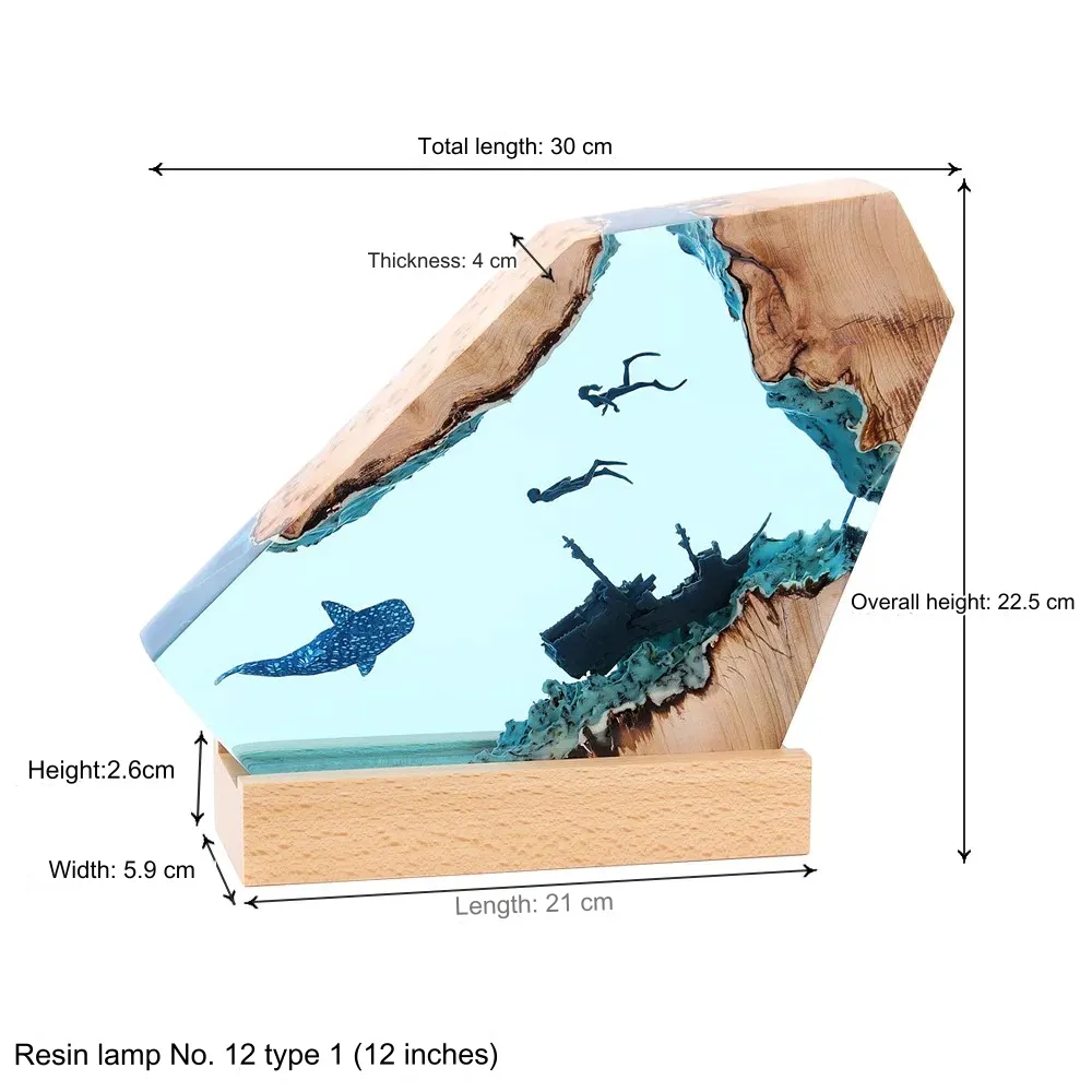 Deep Ocean Resin Decorative Night Lamp