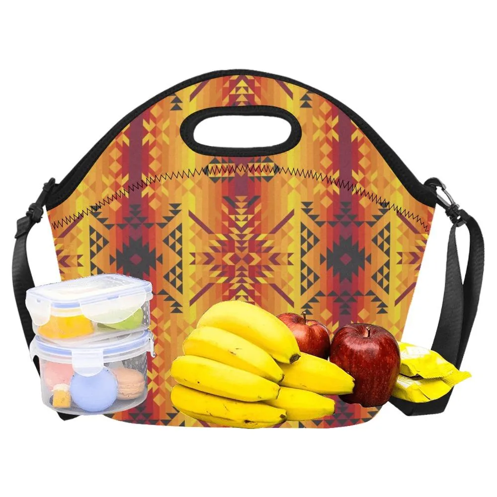 Desert Geo Yellow Red Neoprene Lunch Bag/Large