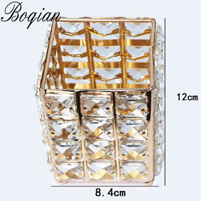 Diamond Nail Brush Holder Storage Case Bag Shining Makeup