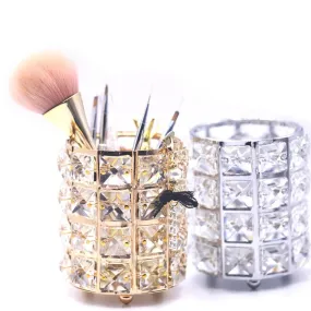 Diamond Nail Brush Holder Storage Case Bag Shining Makeup