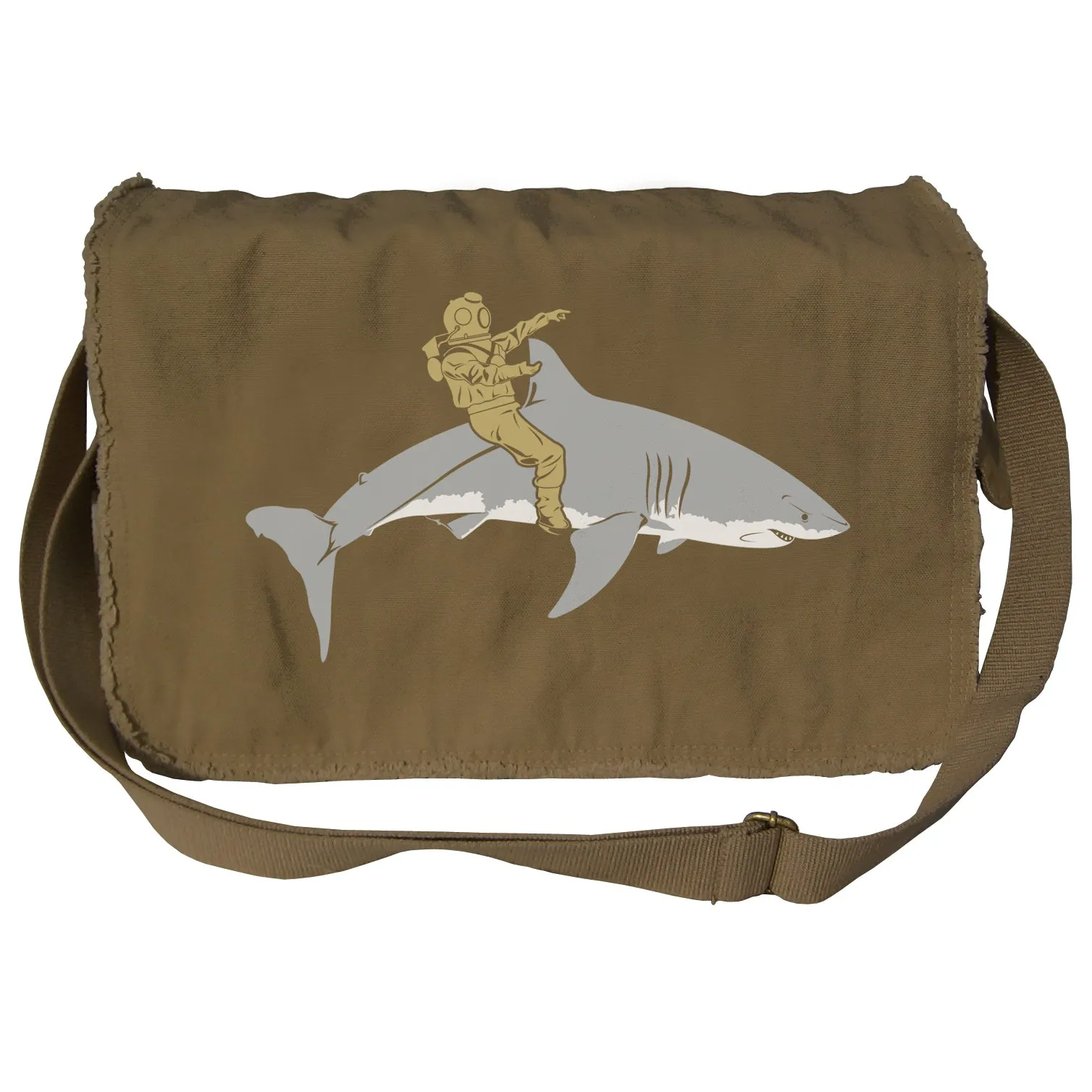 Diver Riding a Shark Messenger Bag - By Ex-Boyfriend