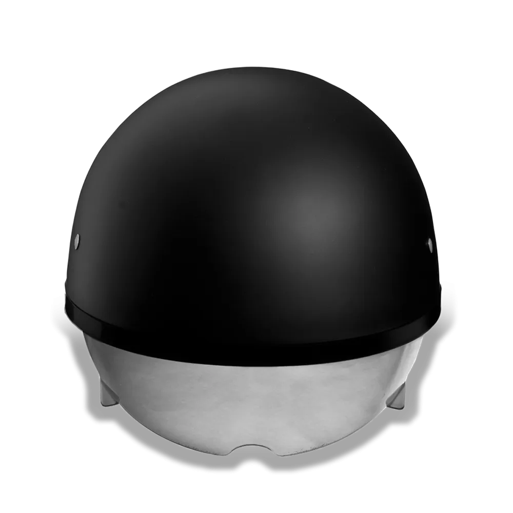 D.O.T Skull Cap Motorcycle Helmet with Inner Retractable Shield Dull Matte Black No Visor