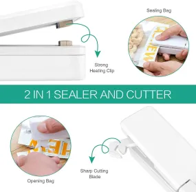 Eco-Friendly 2 in 1 Rechargeable Portable Handheld USB Mini Bag Sealer for Airtight Food Storage