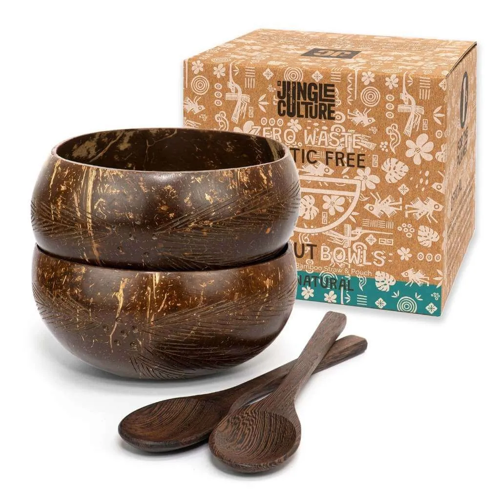 Eco-friendly Coconut Bowls & Spoons Set of 2