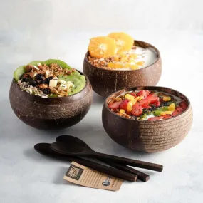 Eco-friendly Coconut Bowls & Spoons Set of 2