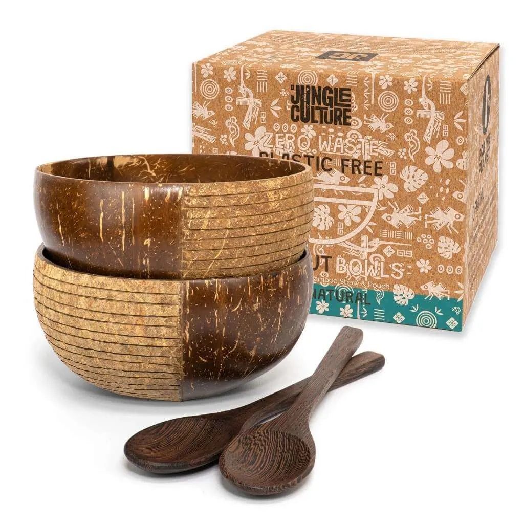 Eco-friendly Coconut Bowls & Spoons Set of 2