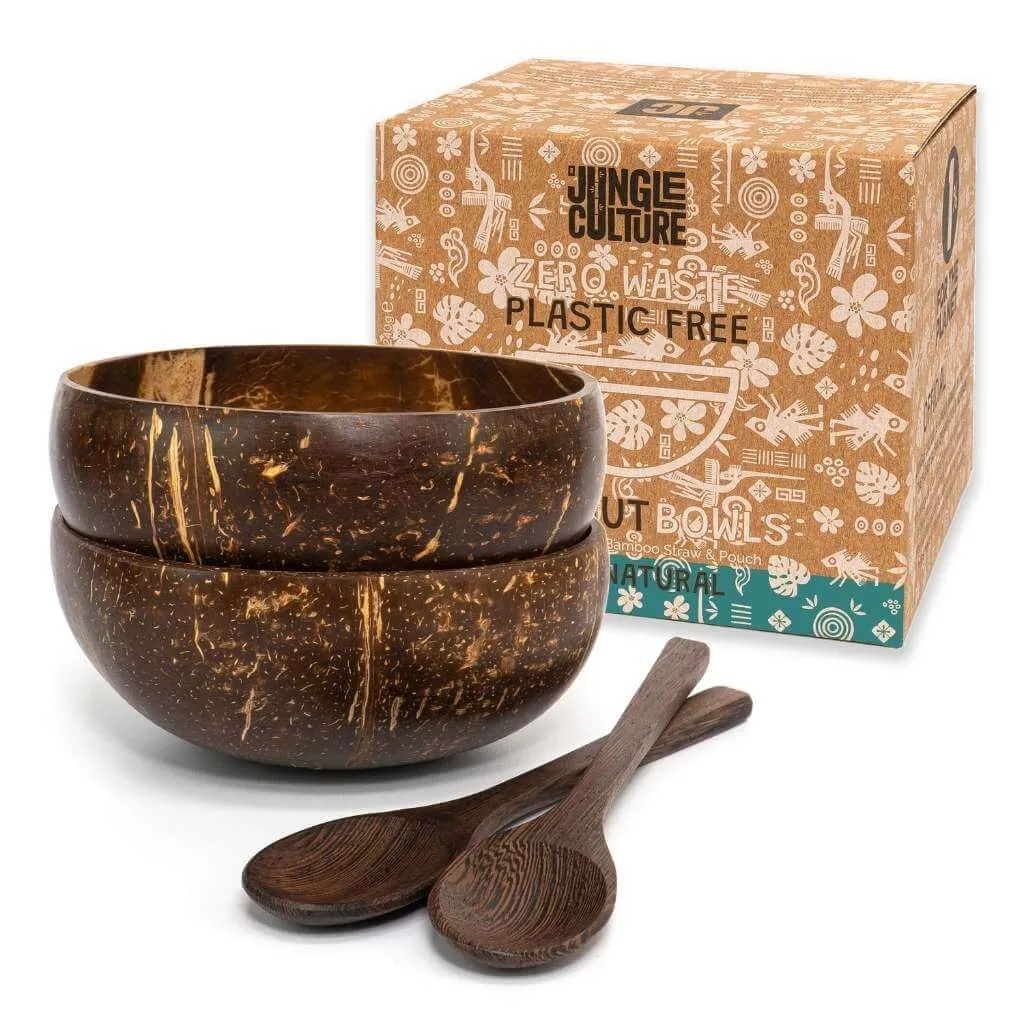 Eco-friendly Coconut Bowls & Spoons Set of 2