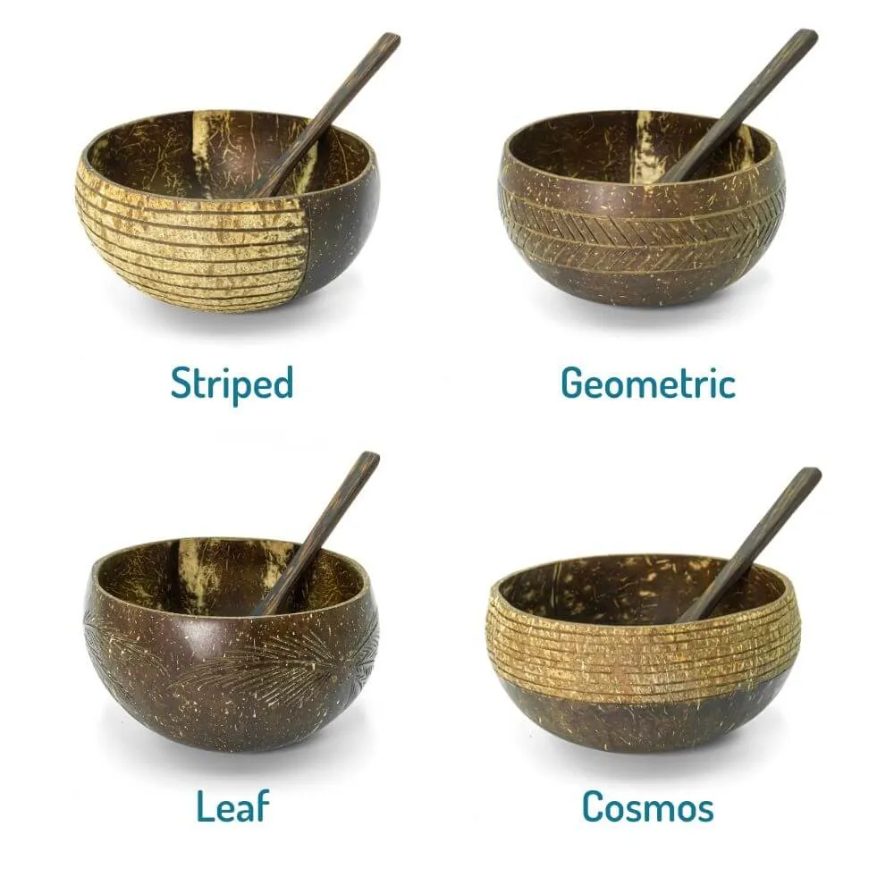 Eco-friendly Coconut Bowls & Spoons Set of 2