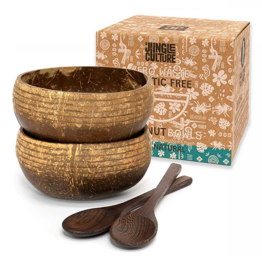 Eco-friendly Coconut Bowls & Spoons Set of 2