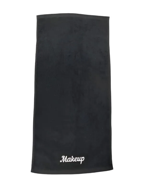 Embroidered Black Make Up Remover Hand Towel