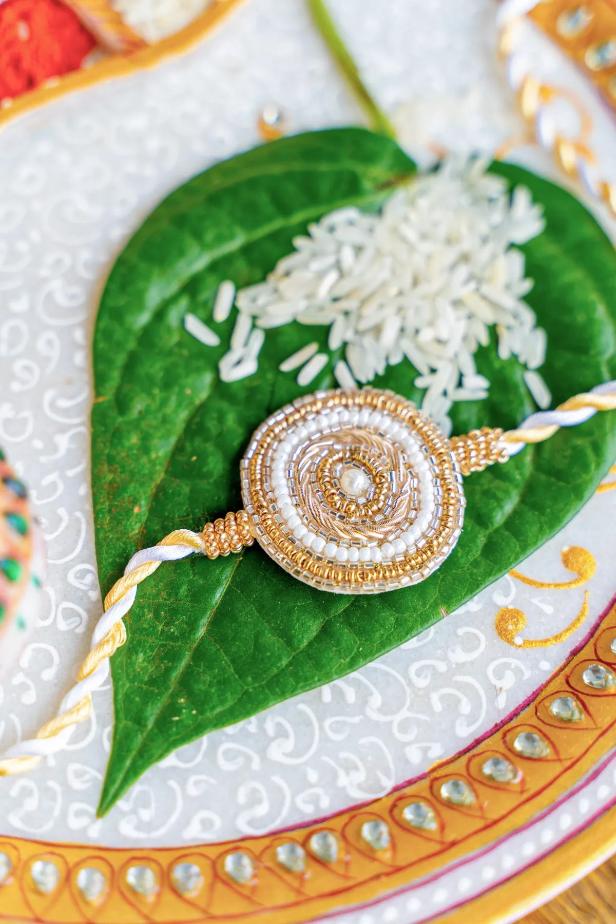 Ethereal Thread Embroidered Rakhi