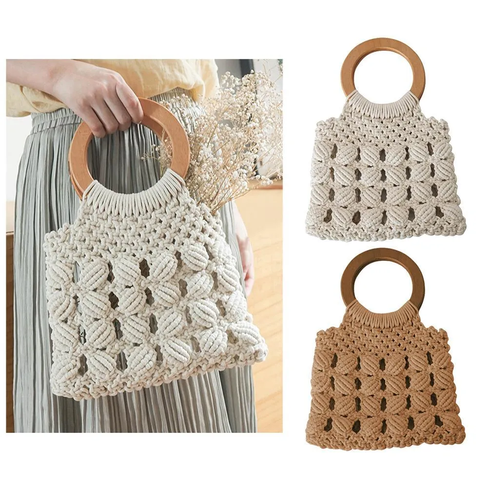 Fashion cotton rope straw hand bags