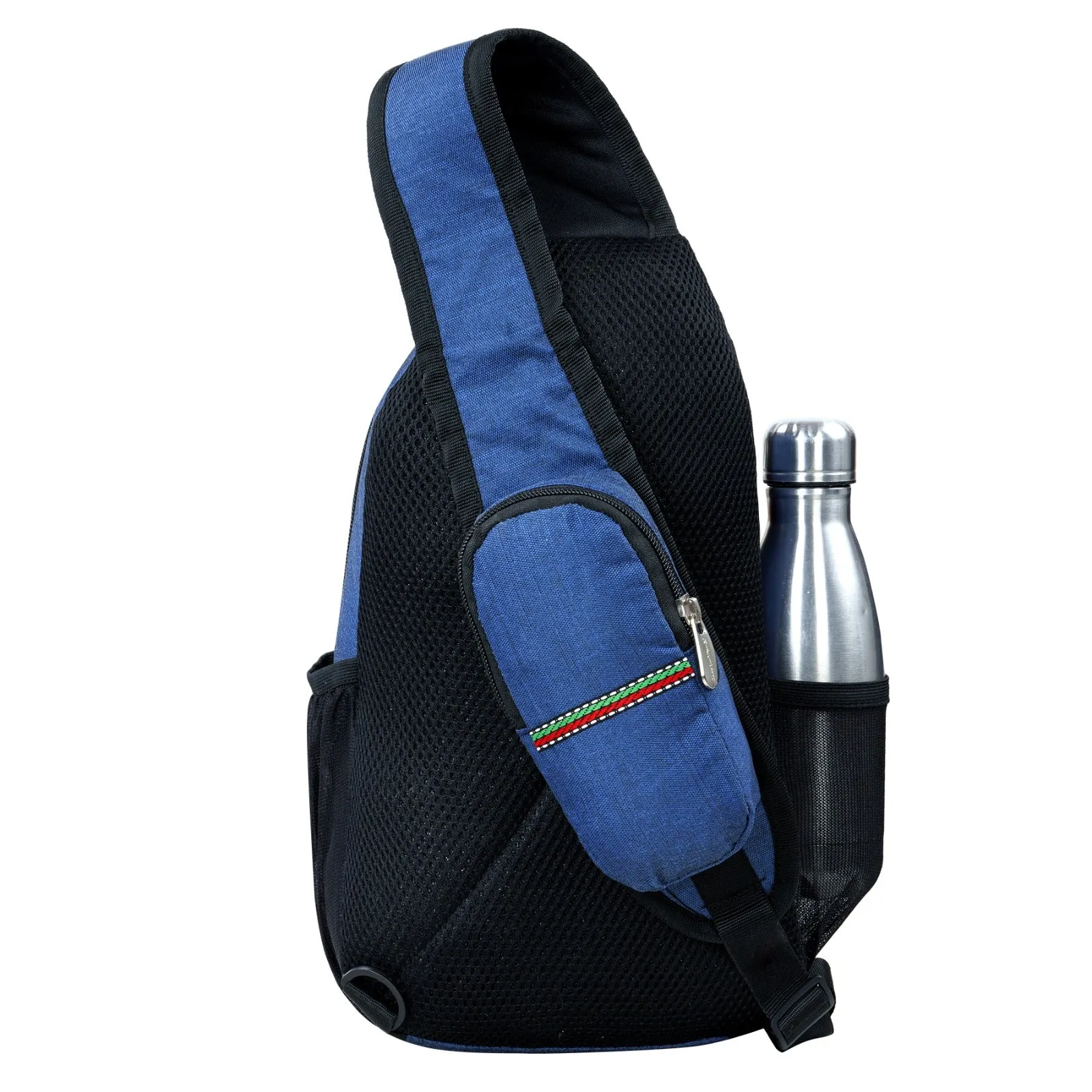 Fly Fashion Polyester Travel Cross Body Backpack Shoulder Chest Bag Lightweight Men Women (Blue)