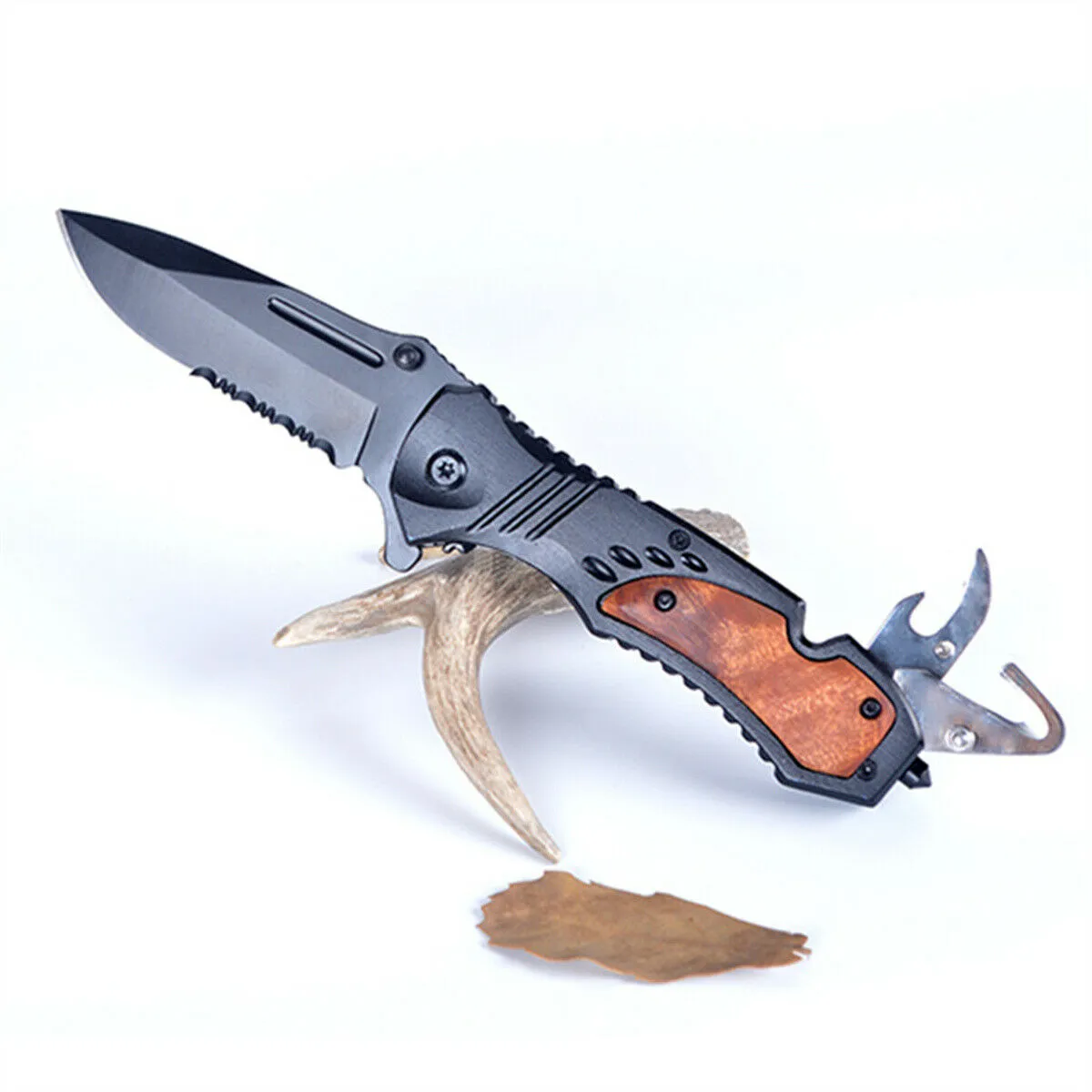 Folding Pocket Knife,Multitool Diving Knife Rope Cutter Bottle Opener