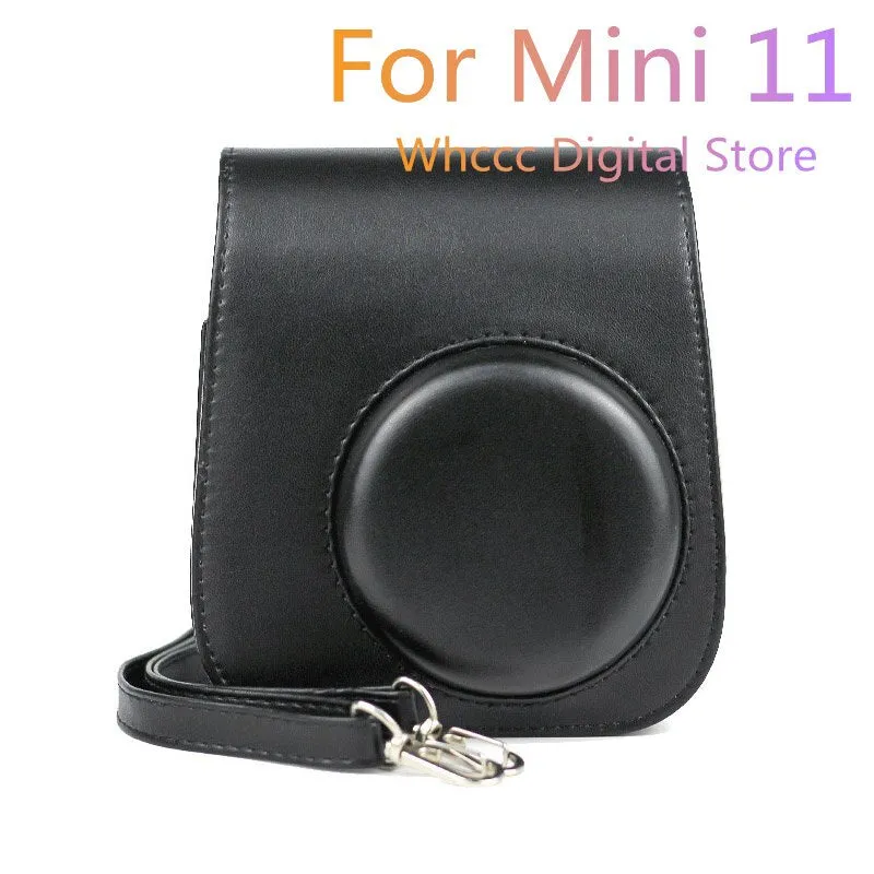 For Instax Mini 11 Camera Case PU Leather Soft Silicone Cover Bag for Fujifilm Polaroid Film Camera Bag with Shoulder Strap