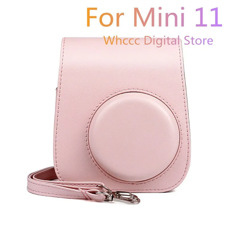 For Instax Mini 11 Camera Case PU Leather Soft Silicone Cover Bag for Fujifilm Polaroid Film Camera Bag with Shoulder Strap