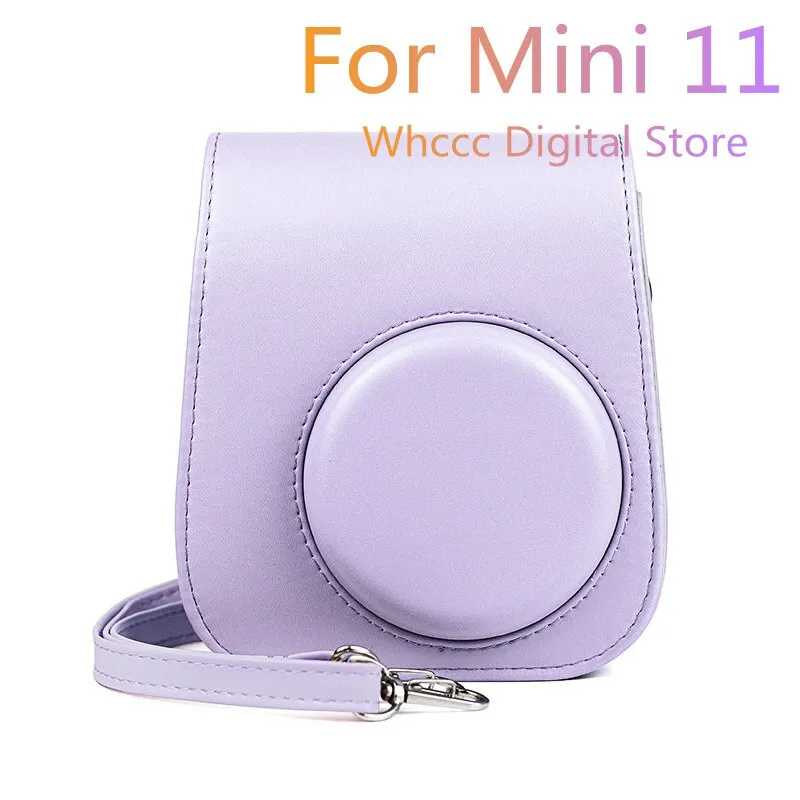 For Instax Mini 11 Camera Case PU Leather Soft Silicone Cover Bag for Fujifilm Polaroid Film Camera Bag with Shoulder Strap