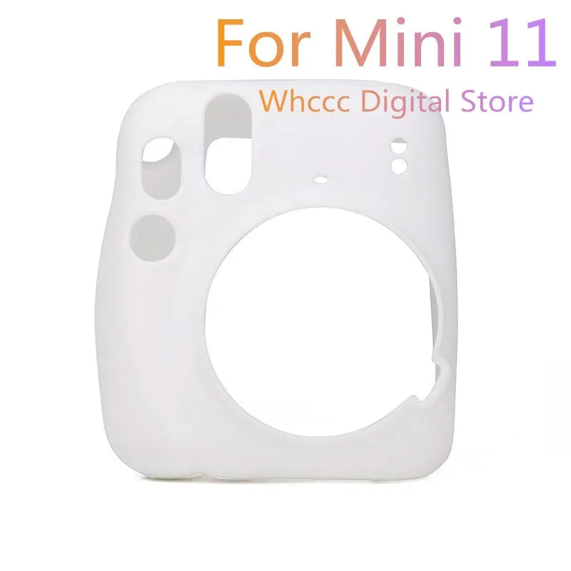 For Instax Mini 11 Camera Case PU Leather Soft Silicone Cover Bag for Fujifilm Polaroid Film Camera Bag with Shoulder Strap