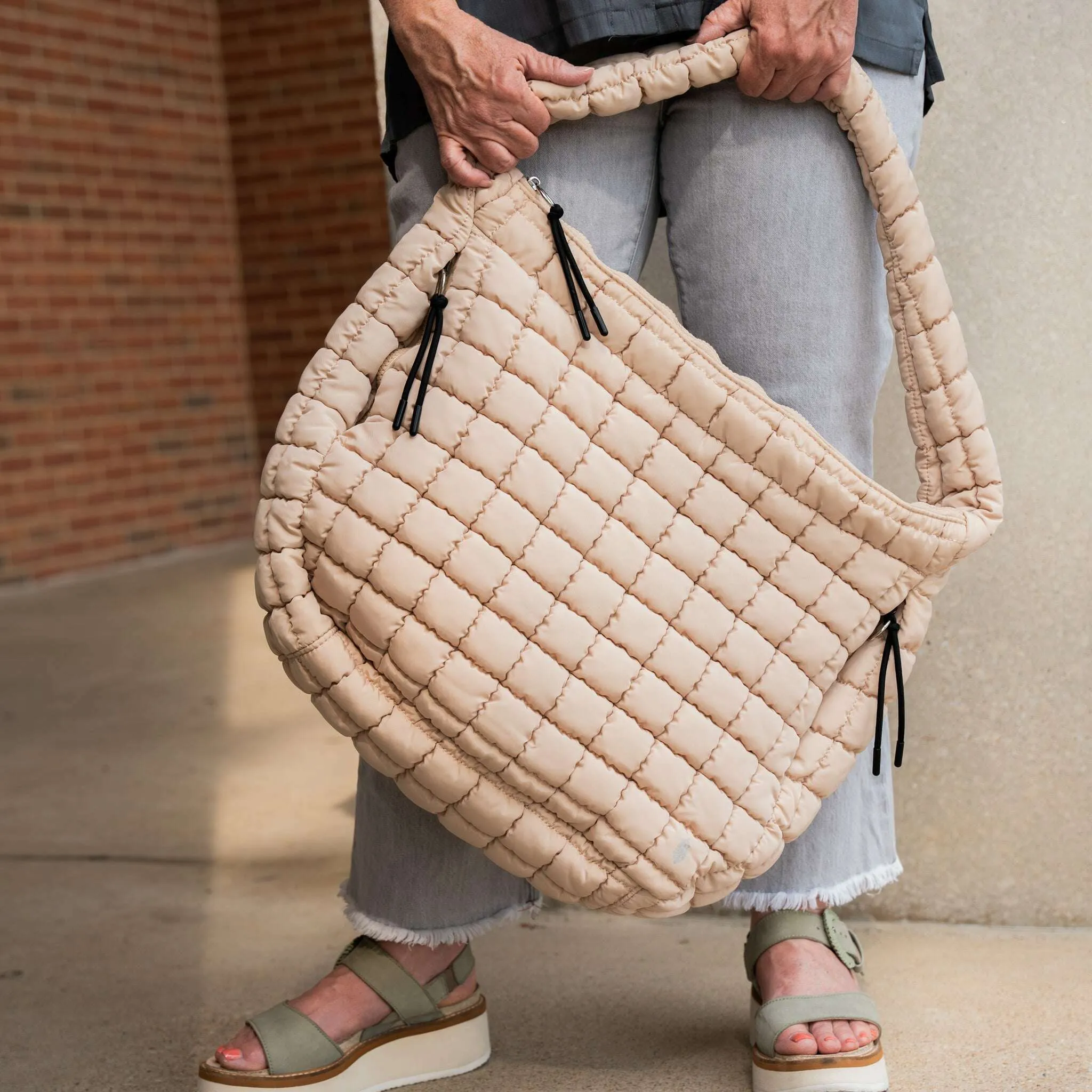 Free People Movement Quilted Carryall - Black & Off White