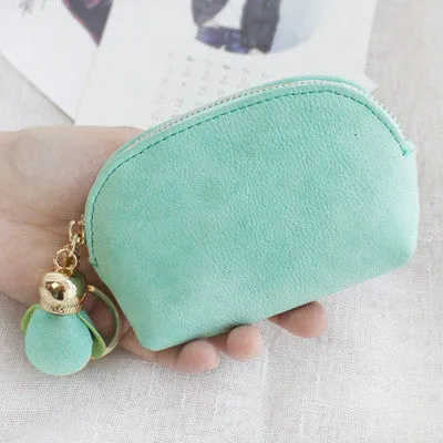 Fresh Solid Cute Coin Purse Zipper Flower Women Mini Wallet  Key Holder Bag Card Holder Clutch Money Bag  Luxury Brand Designer