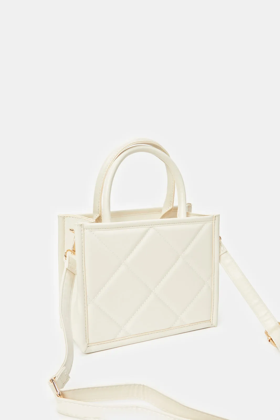 Girls Cream Embellished Cross Body Bag