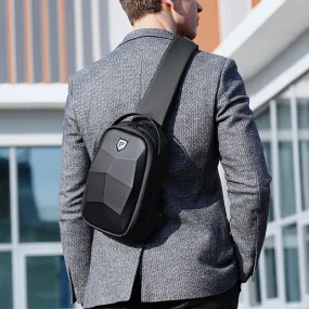 Hard Shell Sling Bag Crossbody Bag For Men Waterproof Anti-theft Men's Shoulder Bag Multifunction USB Charging Chest Bags