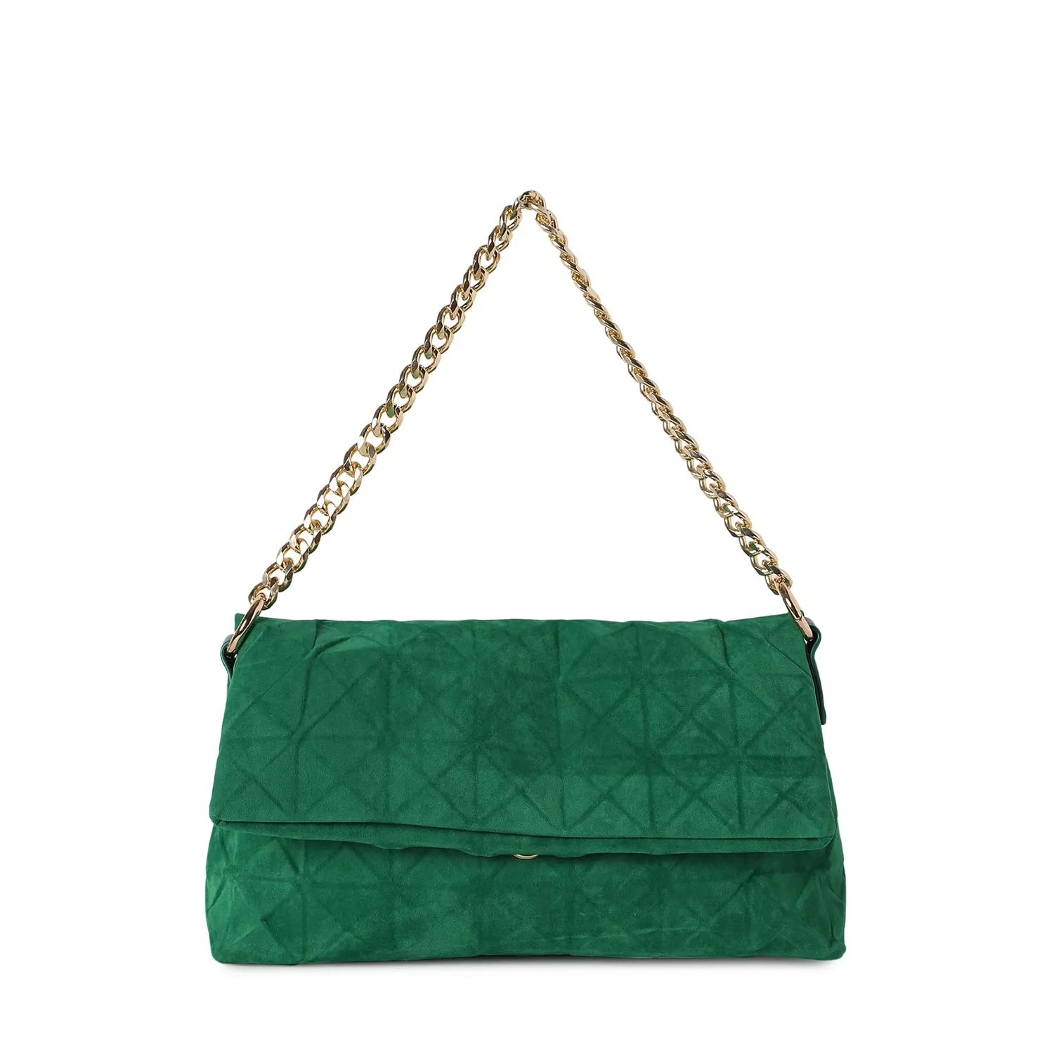 Haute Sauce Women green quilted sling bag (HSHB1227)