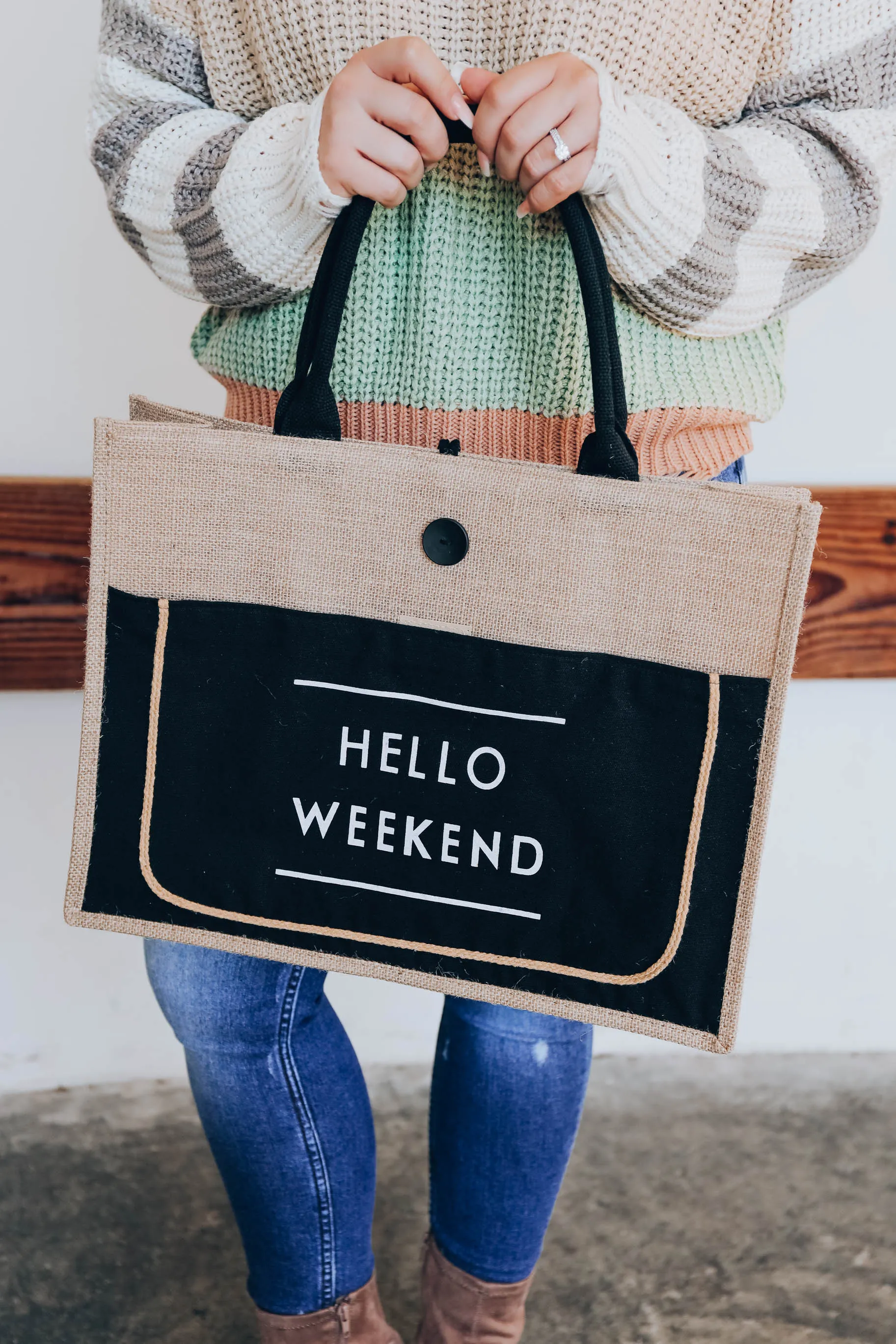 Hello Weekend Tote Bag