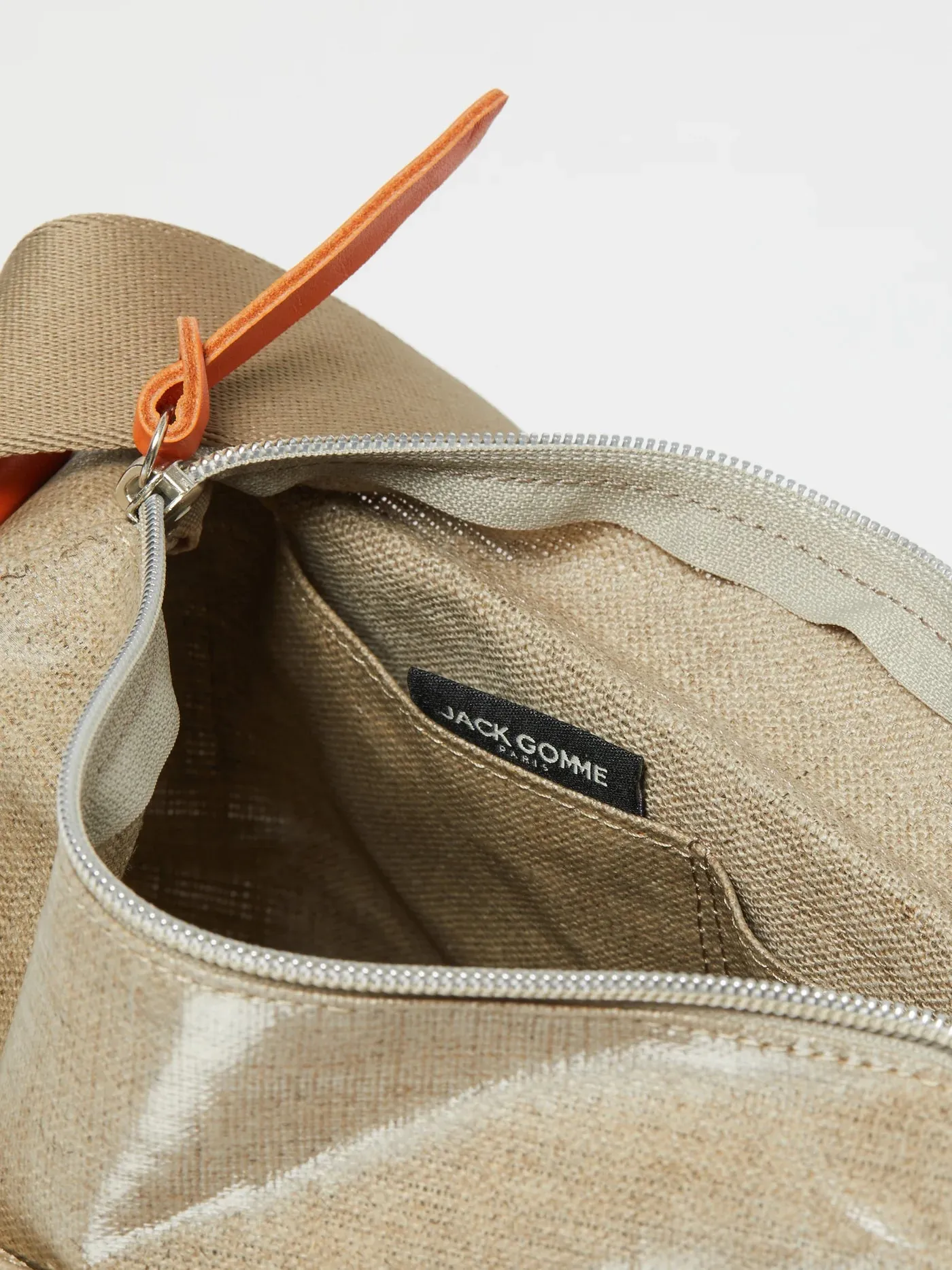 Jack Gomme Paris Gaby Linen Satchel Natural   Orange