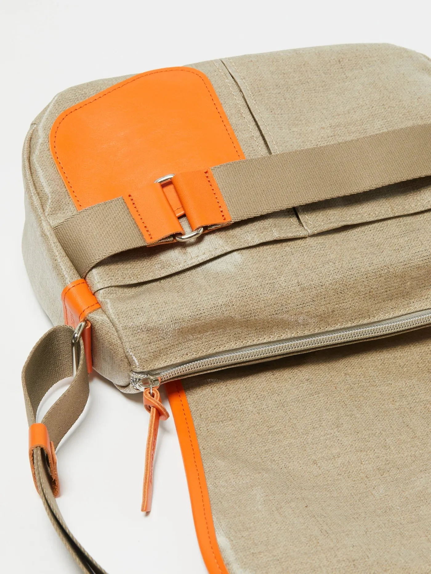 Jack Gomme Paris Gaby Linen Satchel Natural   Orange