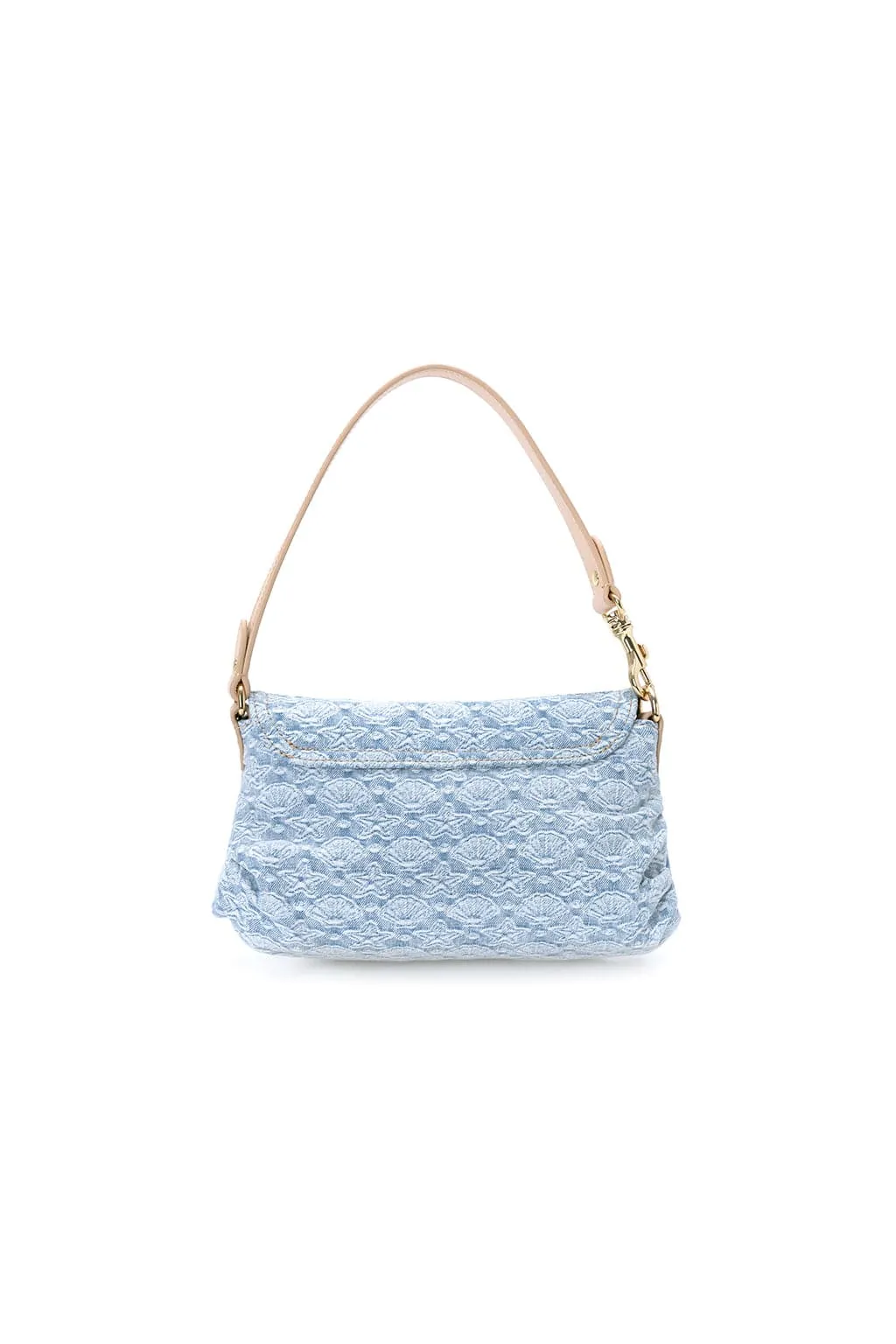 Jacquard Denim Blue Shoulder Bag