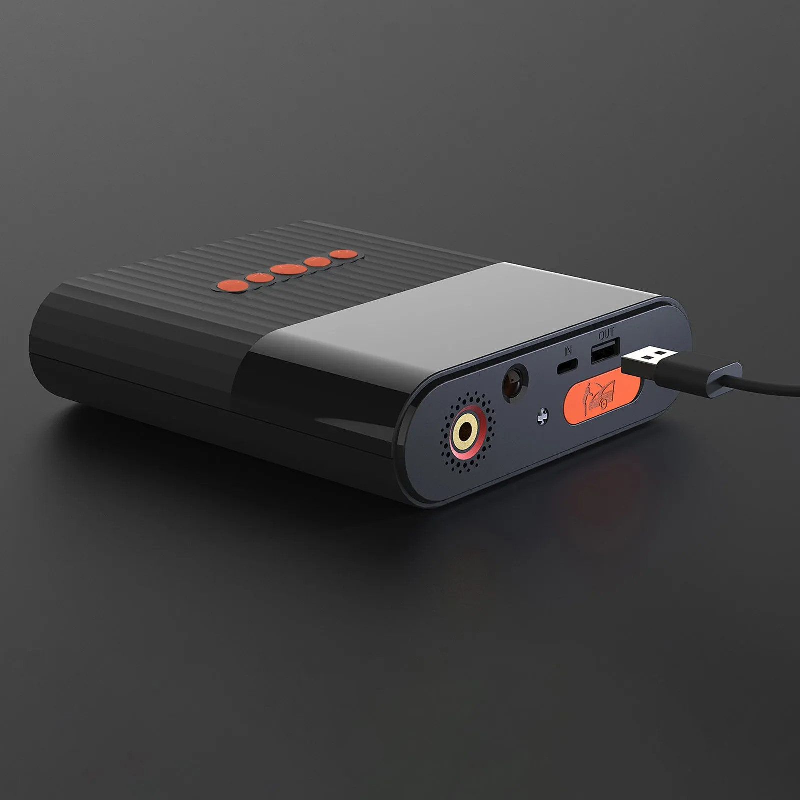 Jump Starter Power Bank PitStop With 8800mAh with Compressor and Torch black