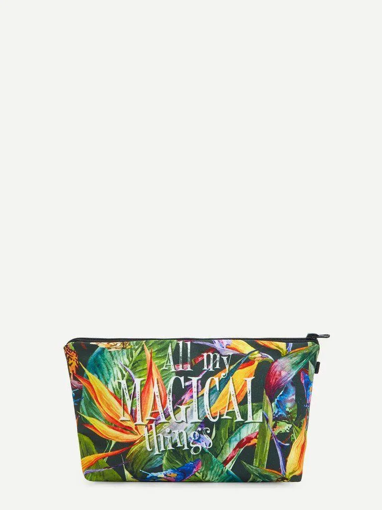 Jungle Print Makeup Bag