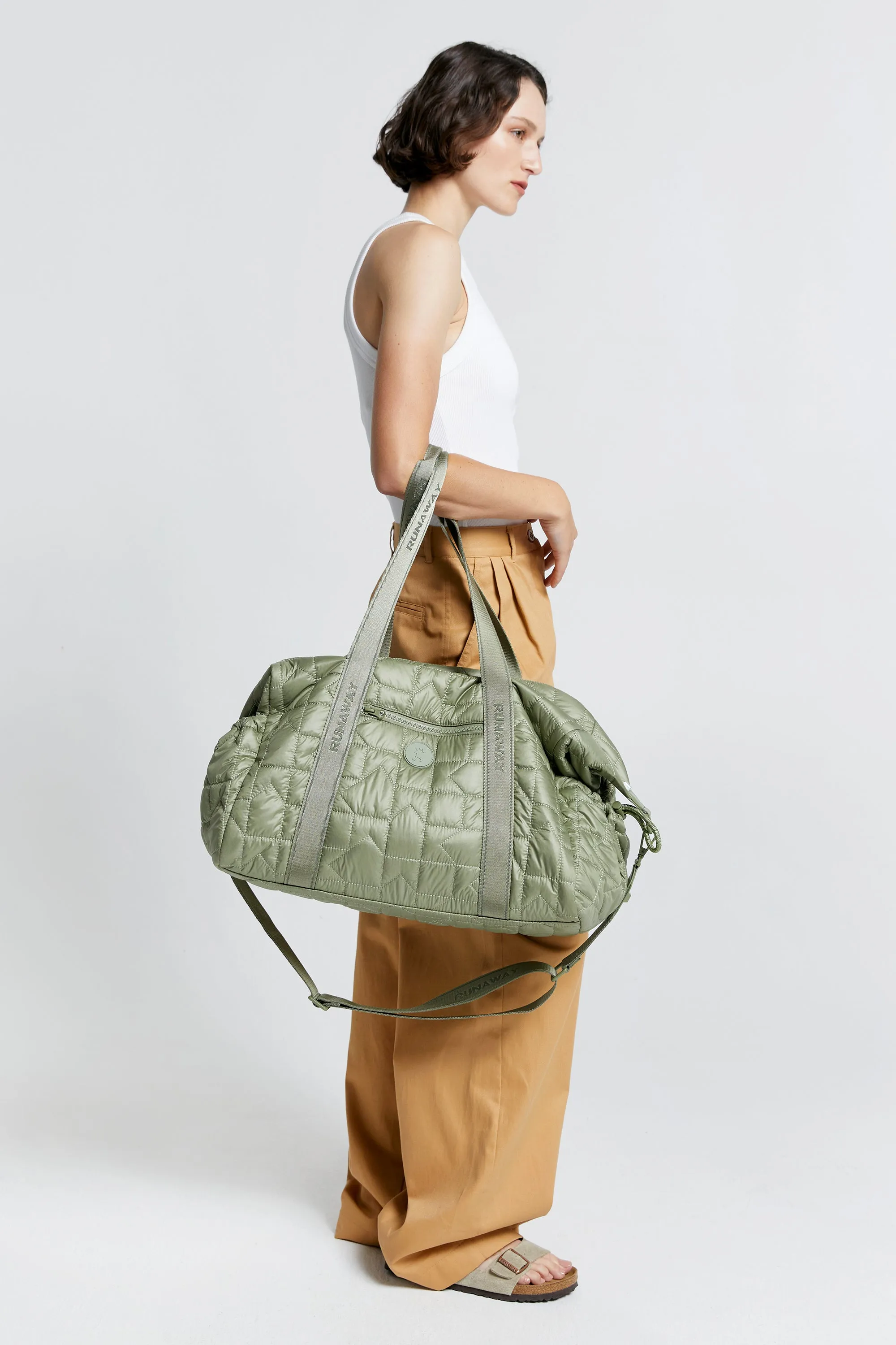 Karen Walker Monogram Quilted Gym Bag - Sage