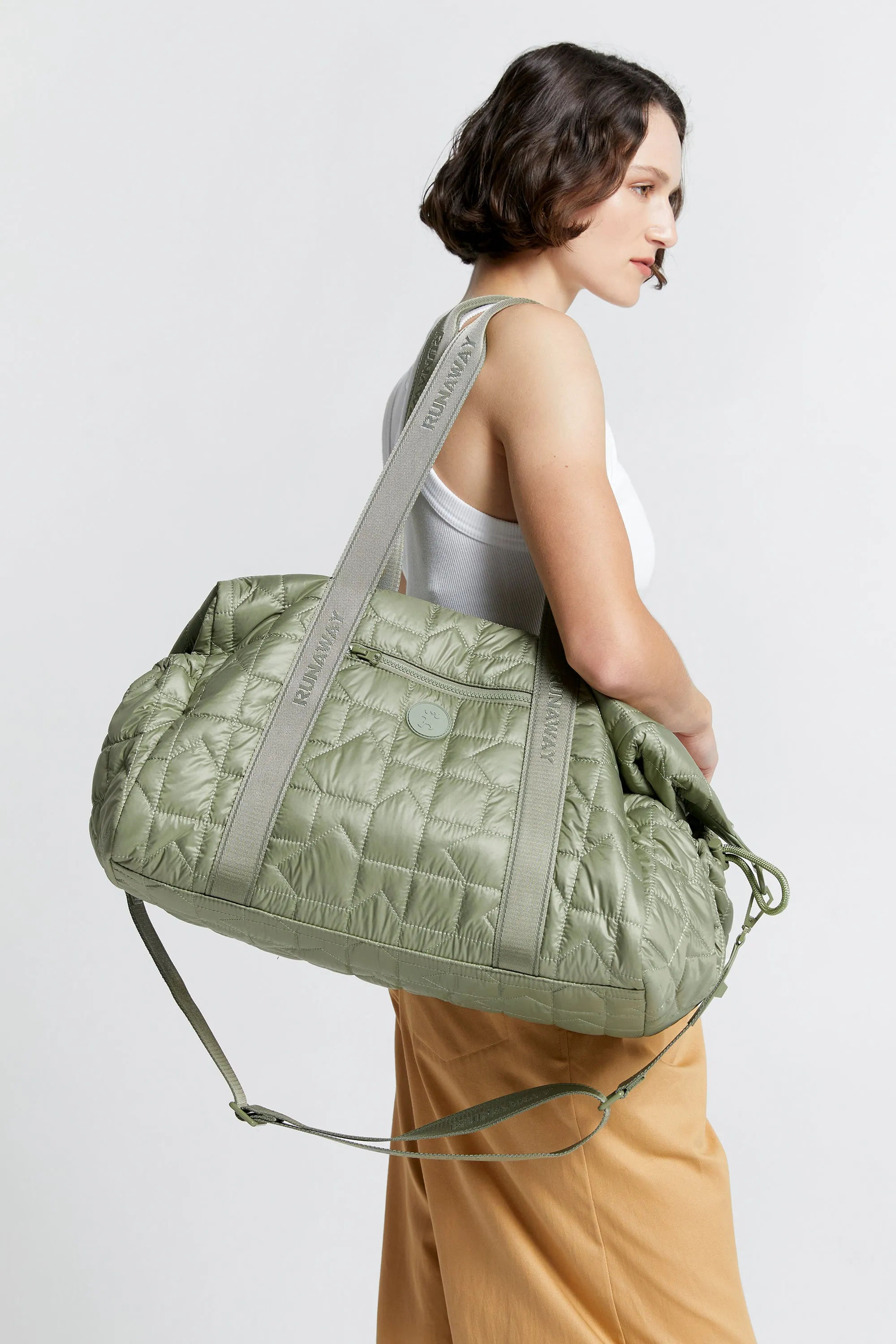 Karen Walker Monogram Quilted Gym Bag - Sage