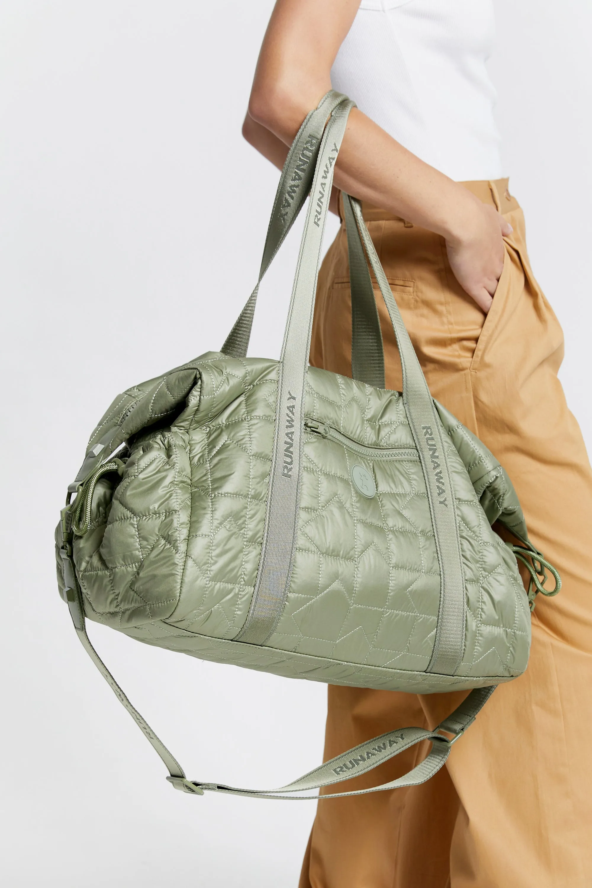 Karen Walker Monogram Quilted Gym Bag - Sage